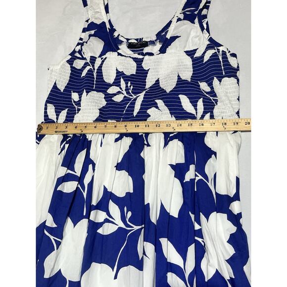 Lane Bryant Midi Sundress 22/24 Floral Romantic Cottage Smocked Cotton Dress - Picture 7 of 9